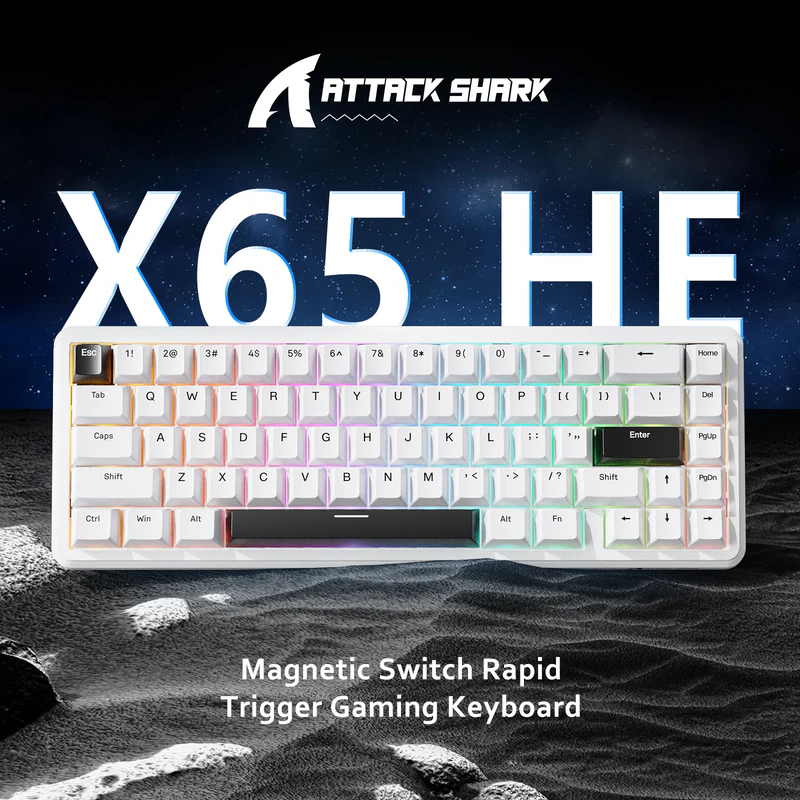 Gaming Keyboard Thocky - ATTACK SHARK X65 HE 65% 유선