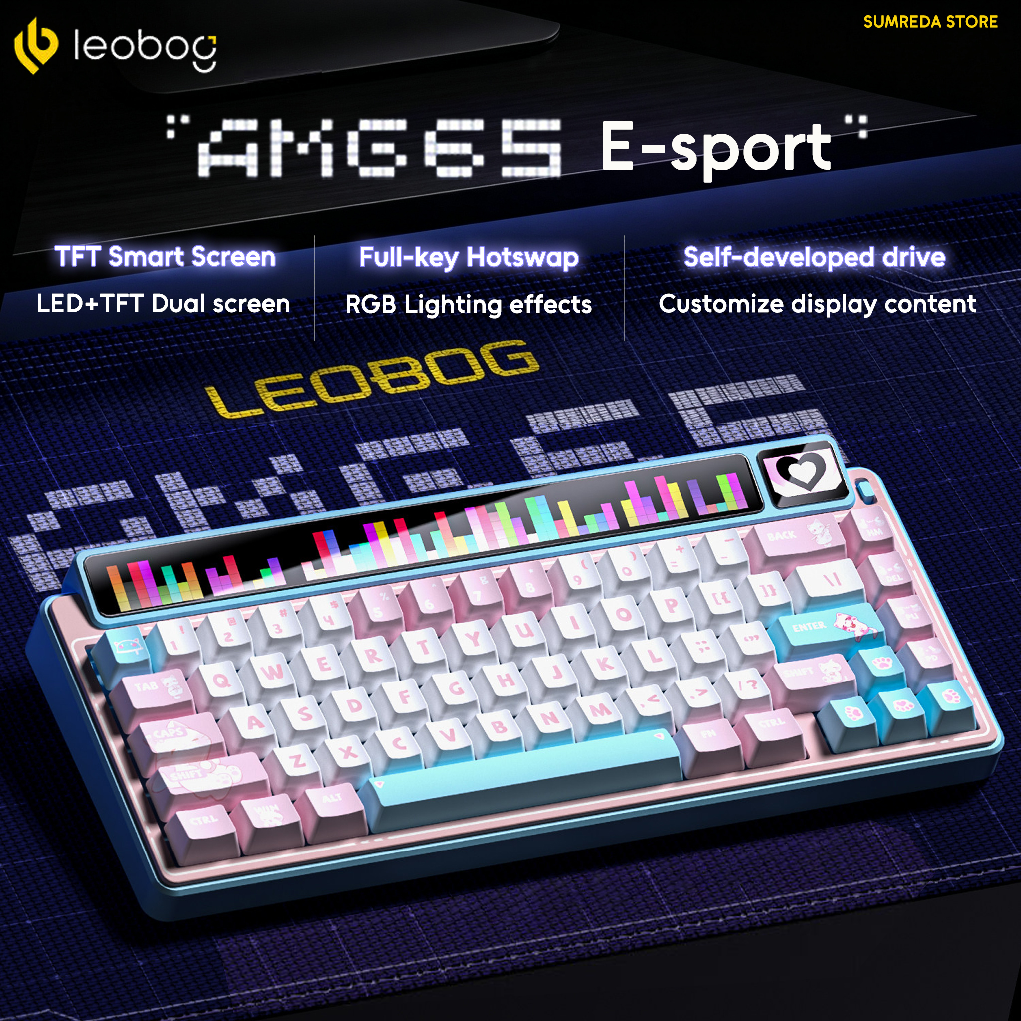 Gaming Keyboard No Noise - LEOBOG AMG65 무선 게이밍 기계식 키보드