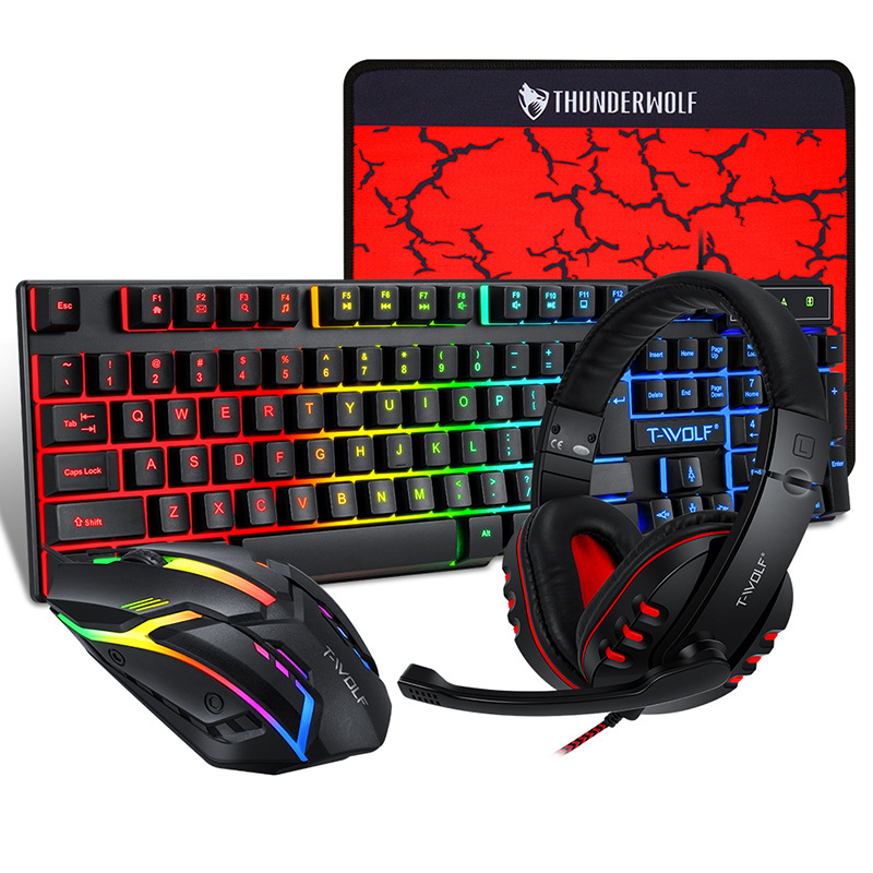 Gaming Keyboard Mouse And Headset Combo - USB 키보드 마우스 콤보 4 in