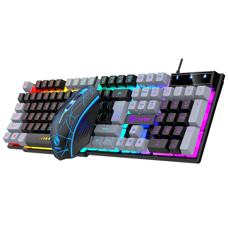 Gaming Keyboard Mouse And Headset Combo - 게이밍 트라이컬러 콤보: 무소음 메카닉 느낌