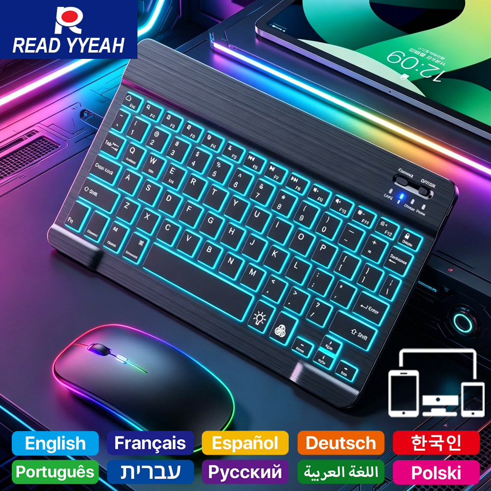Gaming Keyboard And Mouse Combo - YYEAH RGB 백라이트 블루투스 키보드 마우스