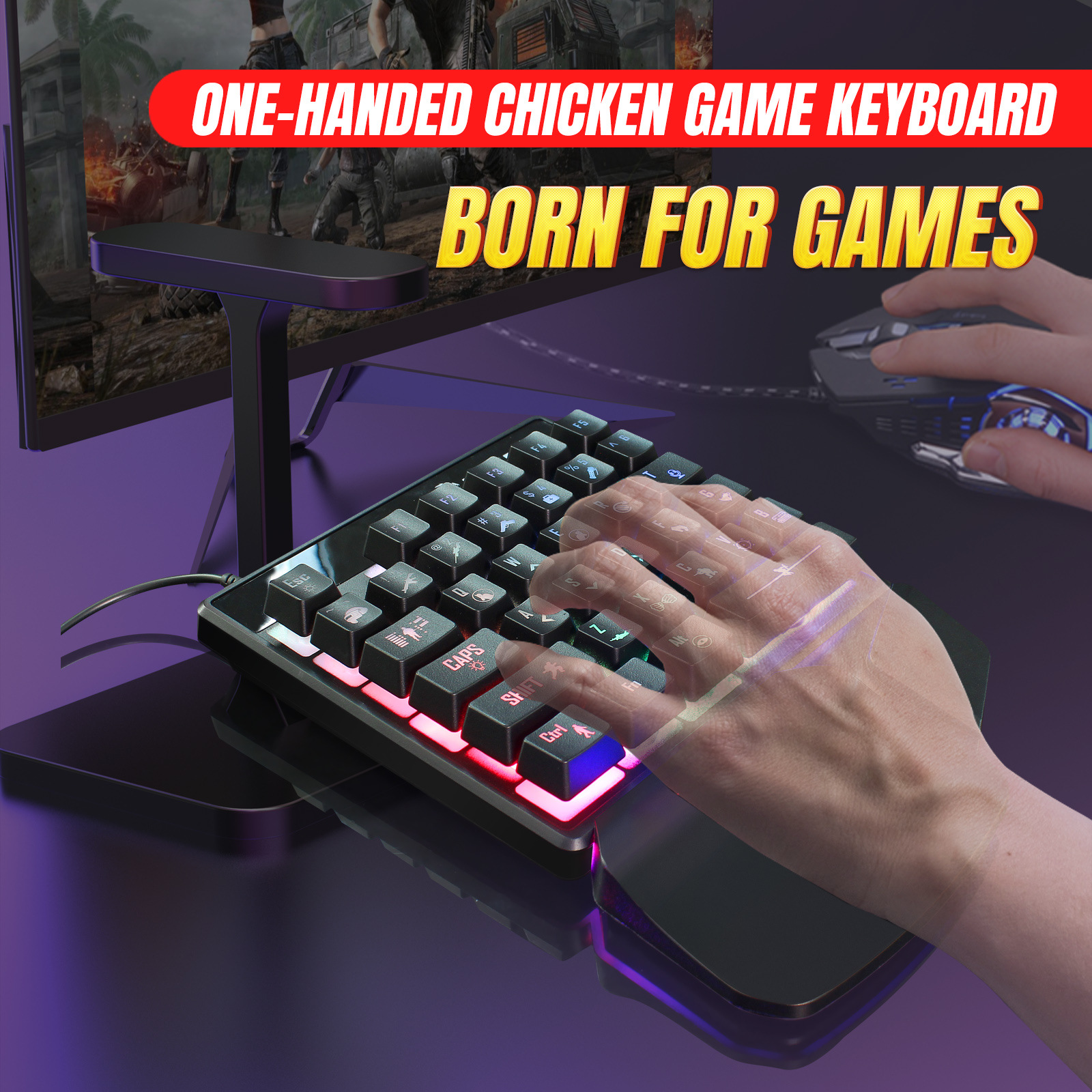 Gaming Keyboard Half - 한 손으로 사용하는 게이밍 키보드, 35키