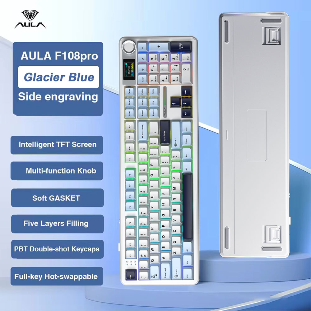Gaming Keyboard Thocky - AULA F108 Pro 게이밍 기계식 키보드