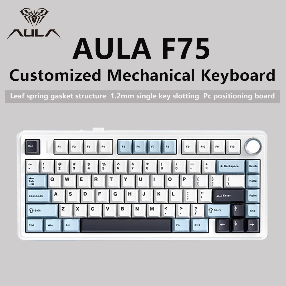 Gaming Keyboard Thocky - AULA F75 2.4G 무선 블루투스 유선