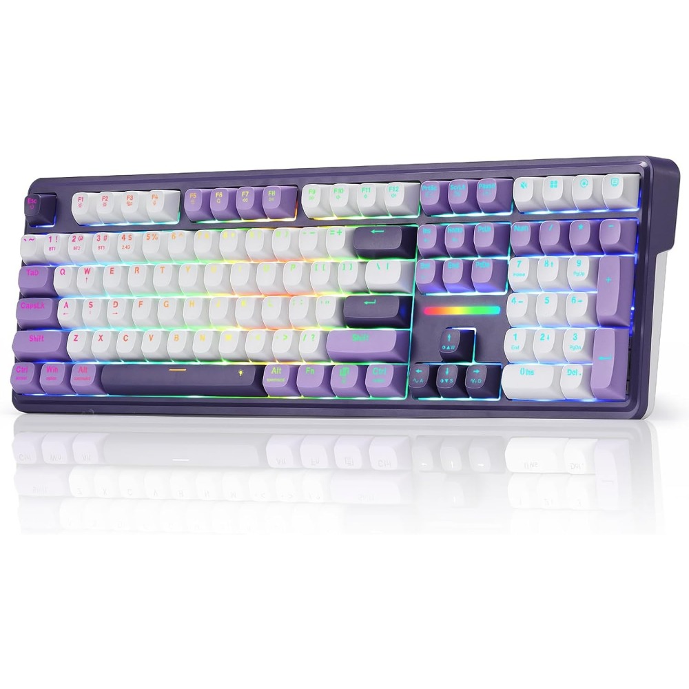 Gaming Keyboard No Noise - 무선 RGB 기계식 게이밍 키보드 (108키,