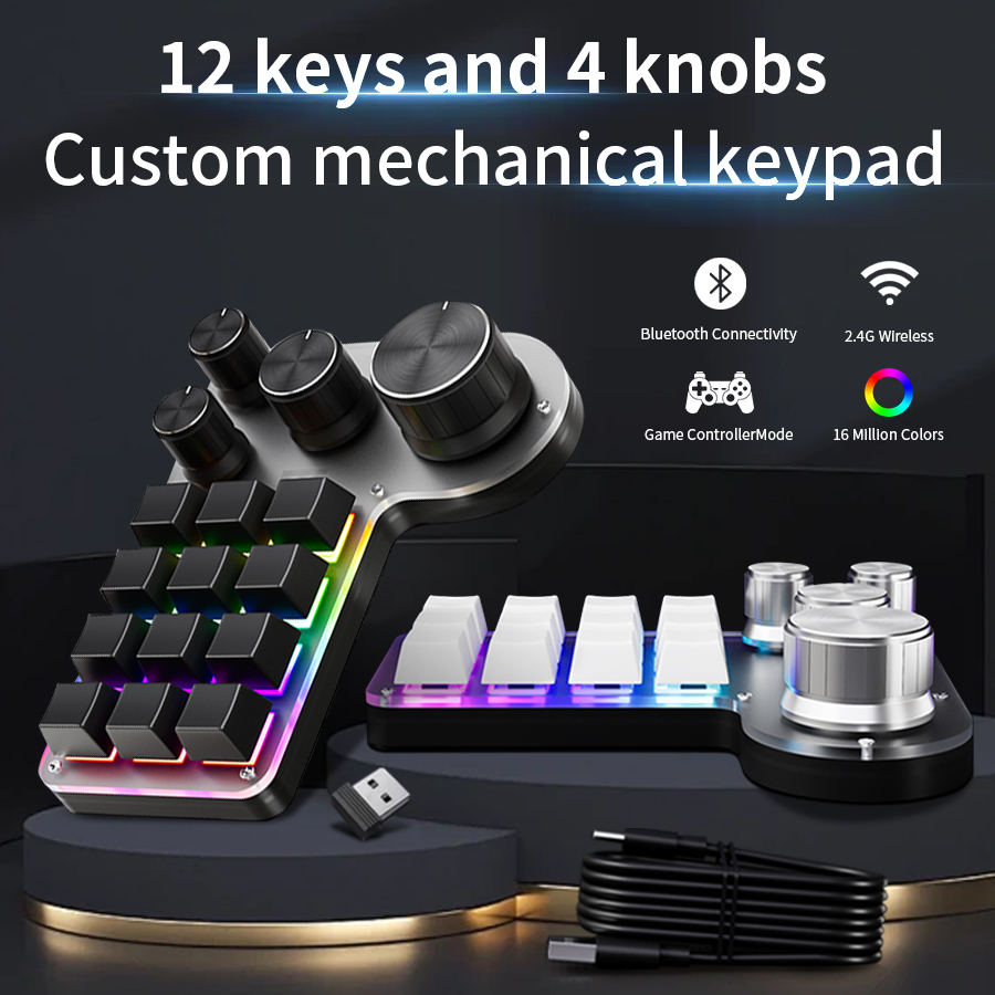 Gaming Keyboard 1 Hand - 3가지 모드 12키 기계식 키보드 4개