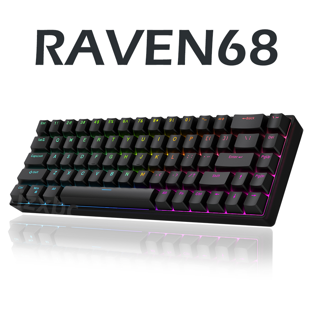 Gaming Keyboard Half - Raven68 교체 가능한 자기 스위치가 있는