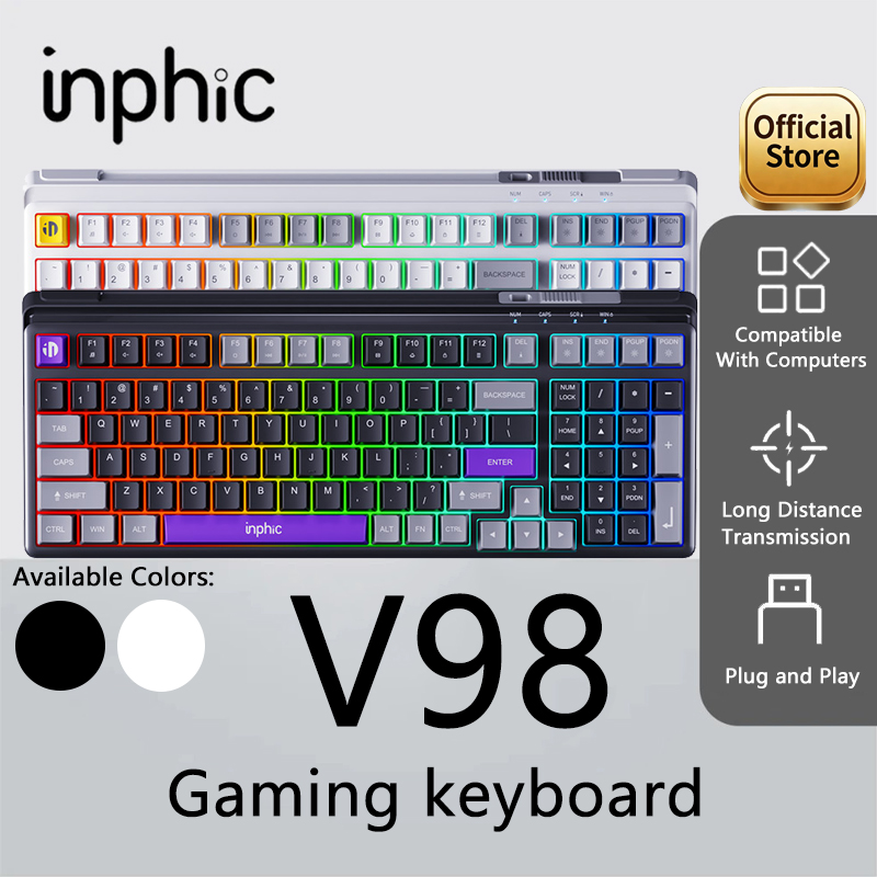 Gaming Keyboard No Noise - INPHIC V98 TYPE-C 유선 게이밍 키보드