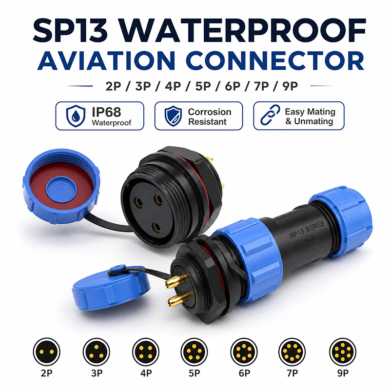 Aviator Connector Kit - IP68 SP13 항공 플러그 소켓 방수