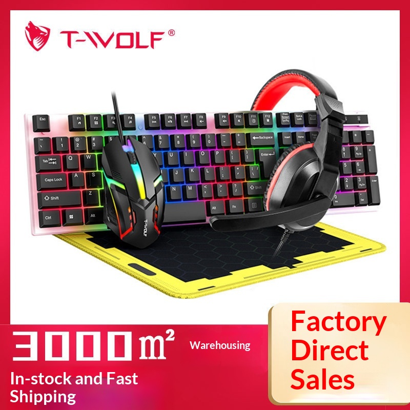 Gaming Keyboard Mouse And Headset Combo - T-Wolf Tf240 4 in 1 스페인
