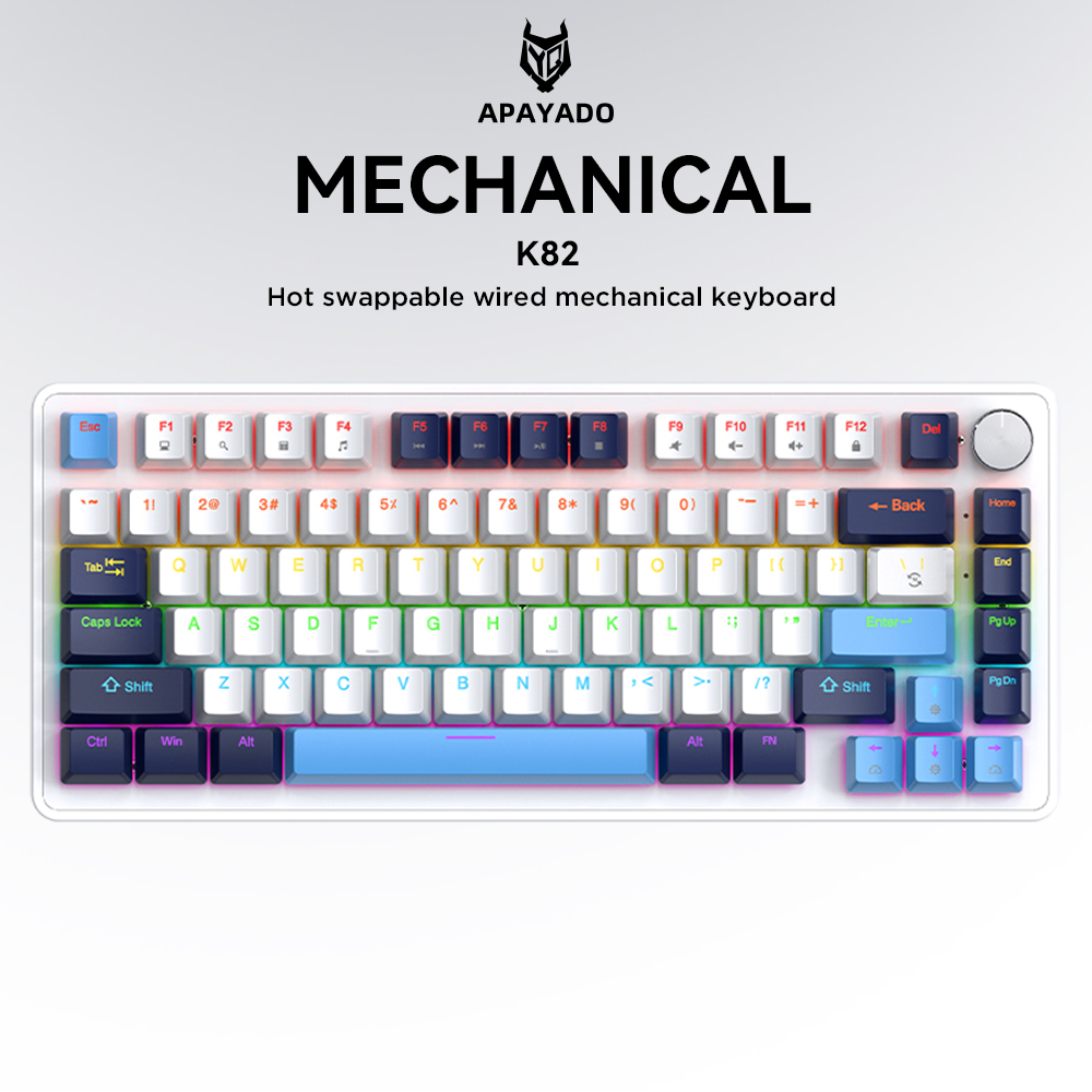 Keyboard Gaming Mac - APAYADO K82 기계식 키보드, 멋진 백라이트,