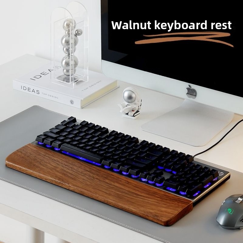 Gaming Keyboard And Mouse Combo - 원목 키보드 손목 받침대 마우스 패드