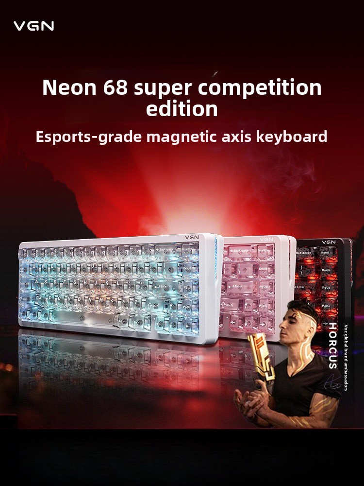 Gaming Keyboard Thocky - 맞춤형 네온 디자인 68% 레이아웃 마그네틱
