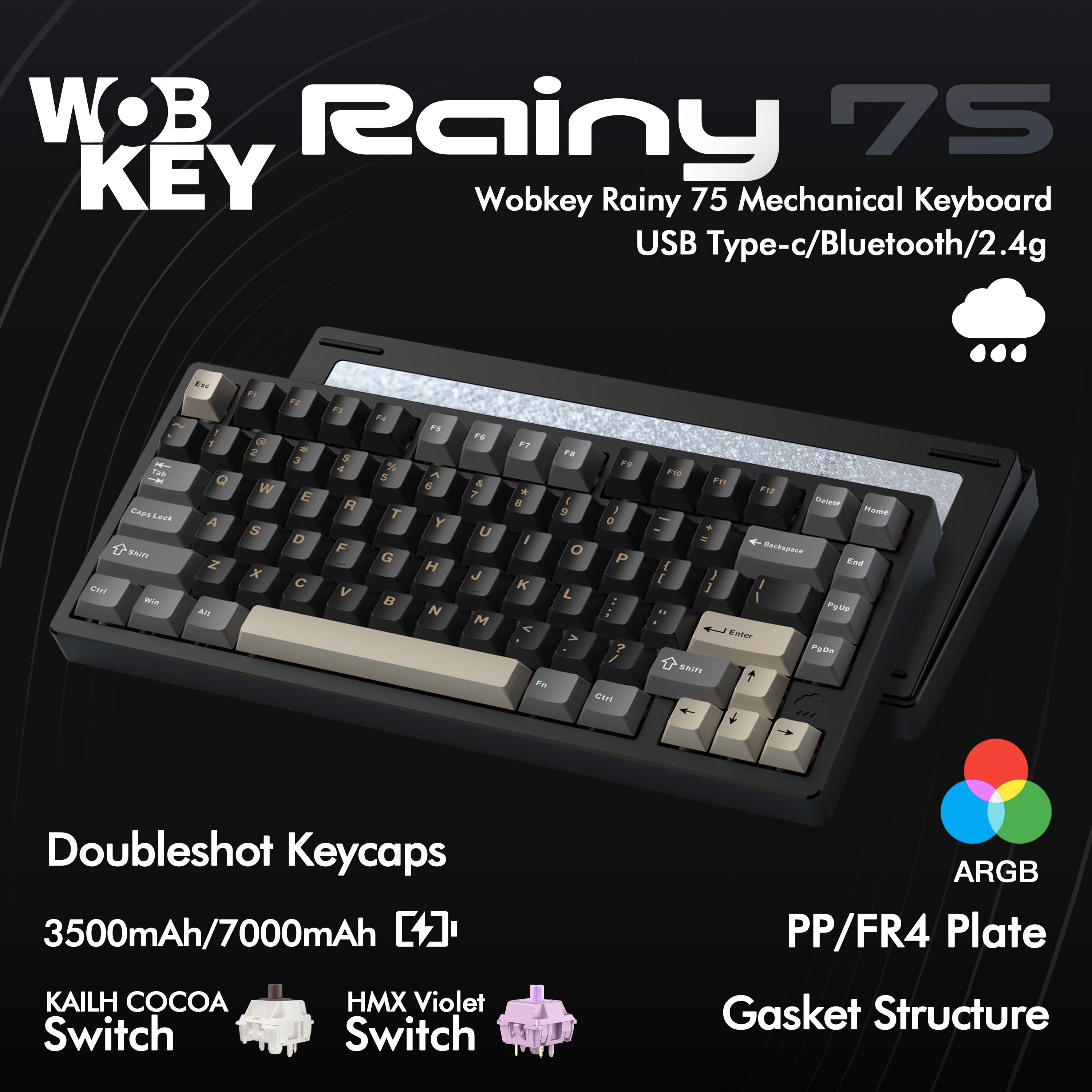 Keyboard Gaming Mac - WOBKEY WOB Rainy75 기계식 키보드 75%