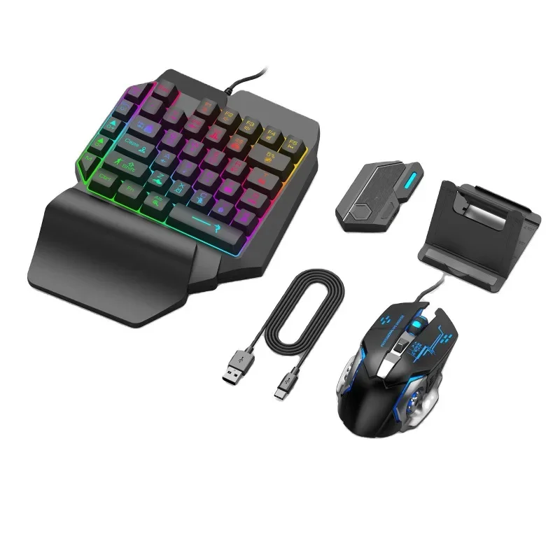Gaming Keyboard 1 Hand - 게이밍 키보드 마우스 세트 4-in-1 게이밍