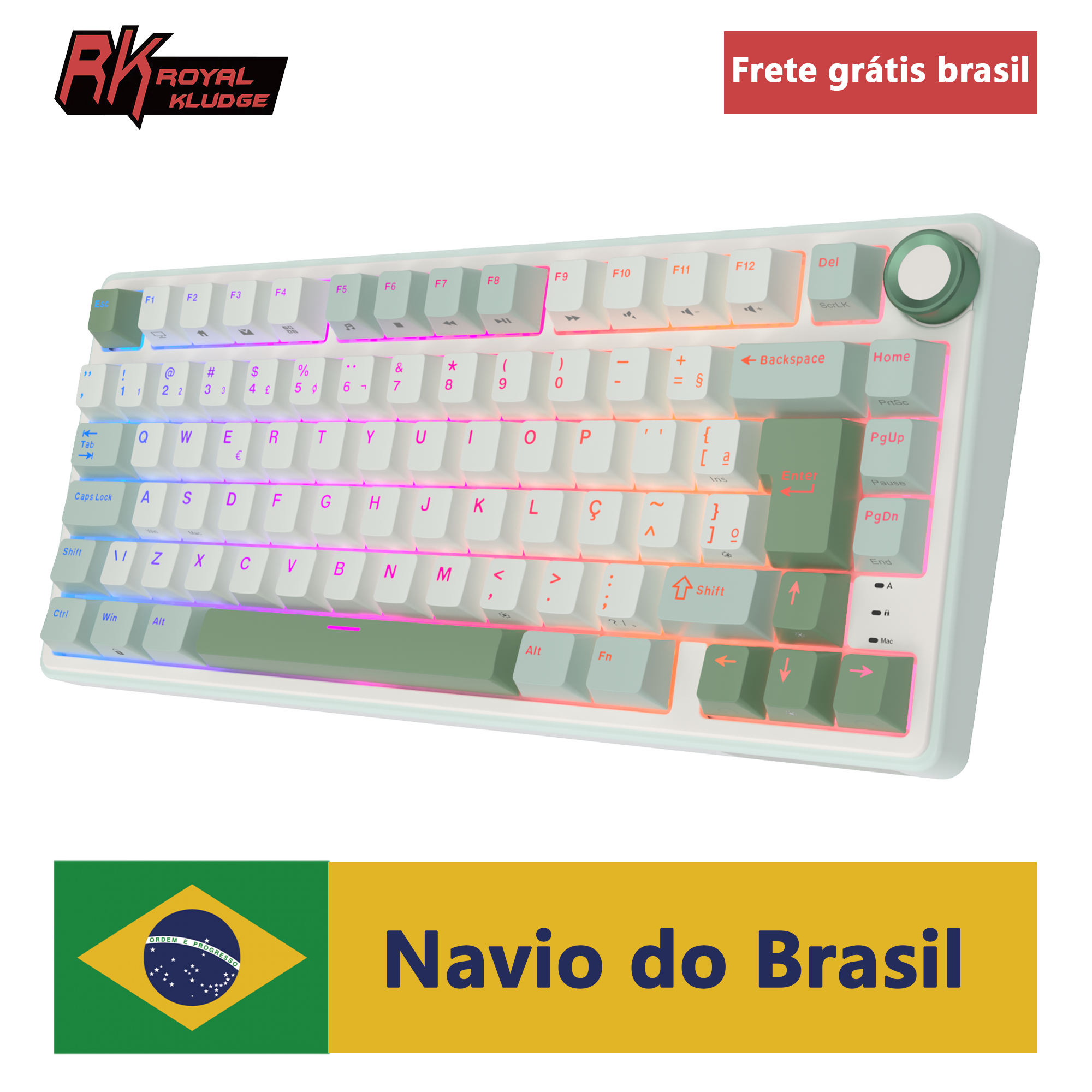 Gaming Keyboard Thocky - Royal Kludge RK R75 브라질 기계식