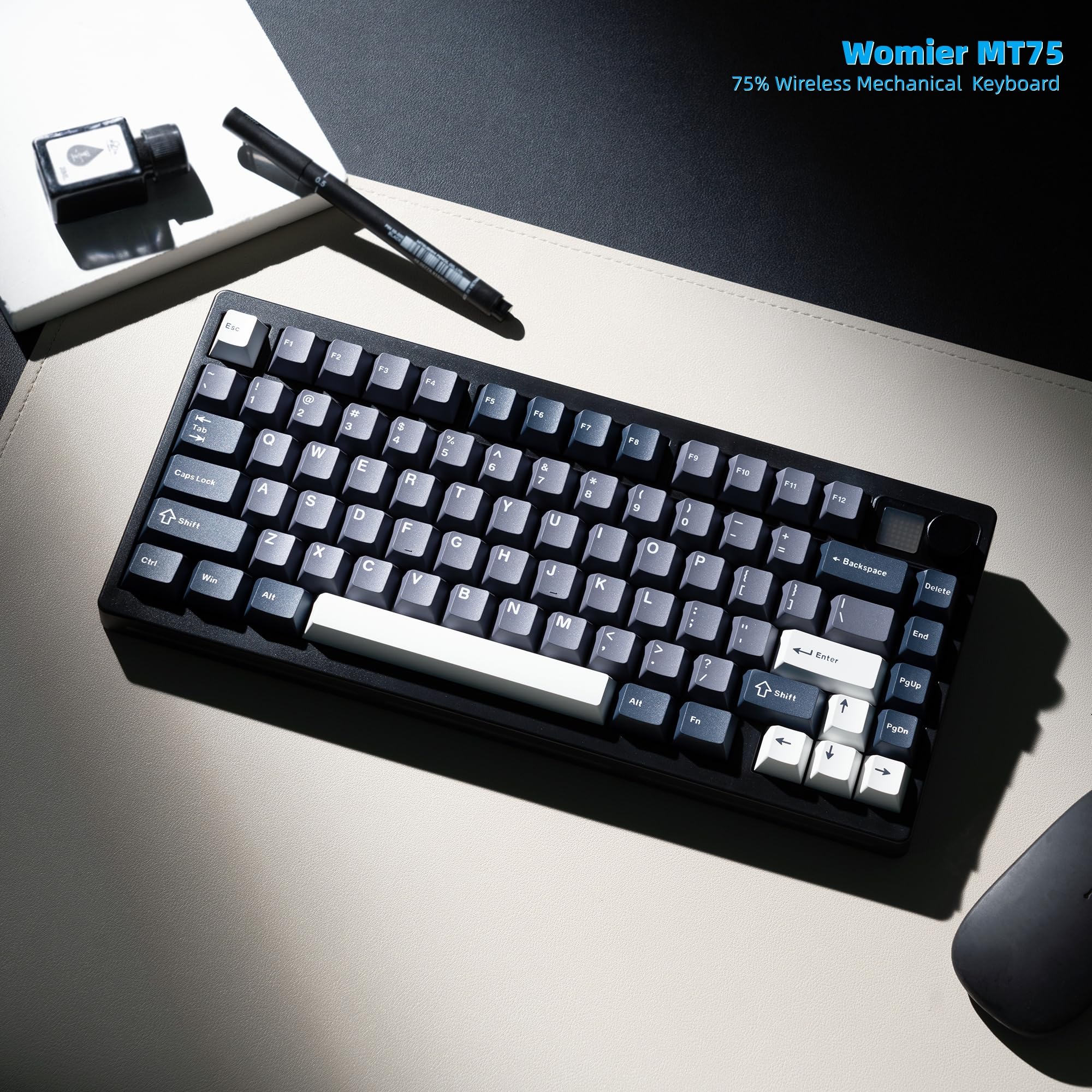 Gaming Keyboard Thocky - Womier MT75 무선 기계식 트라이 모드