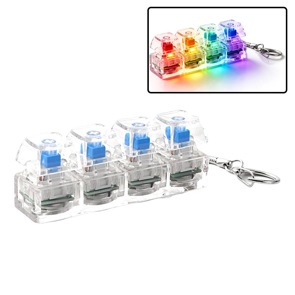 Mechanical Switch Tester - LED 라이트업 피젯 키체인, 4키 스위치