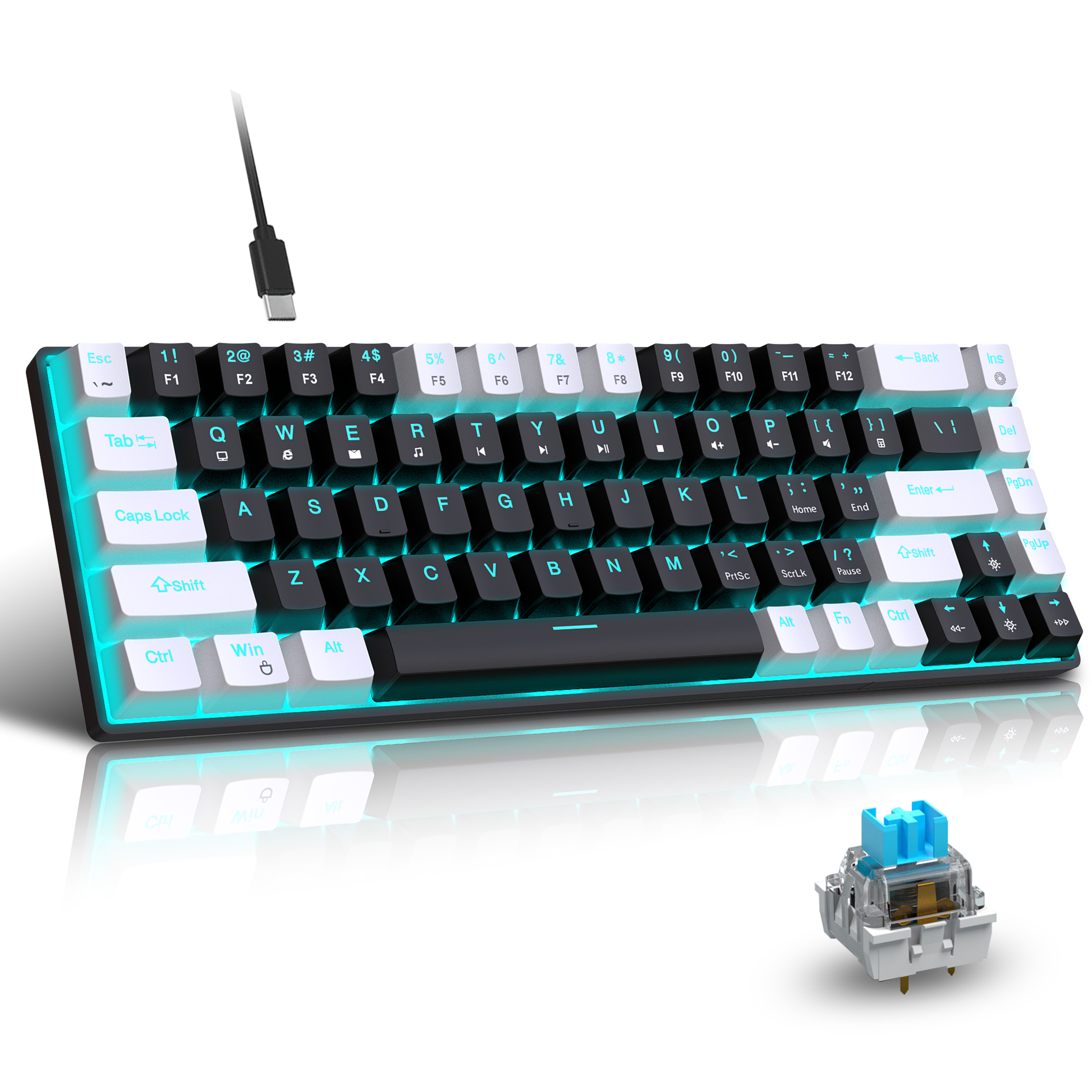 Keyboard Gaming Blue Switch - 뜨거운 판매 HXSJ V800 68 키