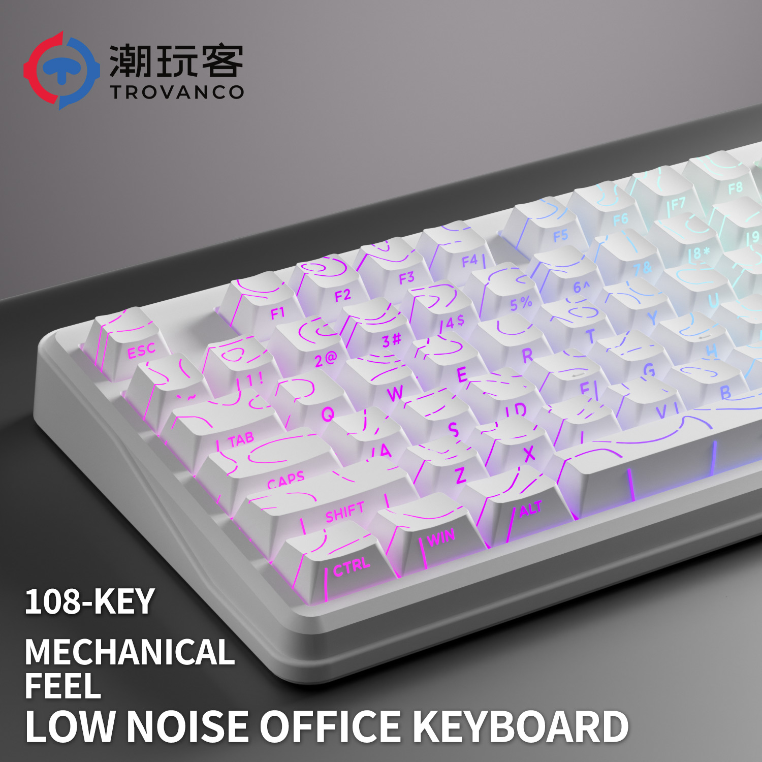 Gaming Keyboard No Noise - V108 프로 유선&무선 키보드 블루투스 2.4G