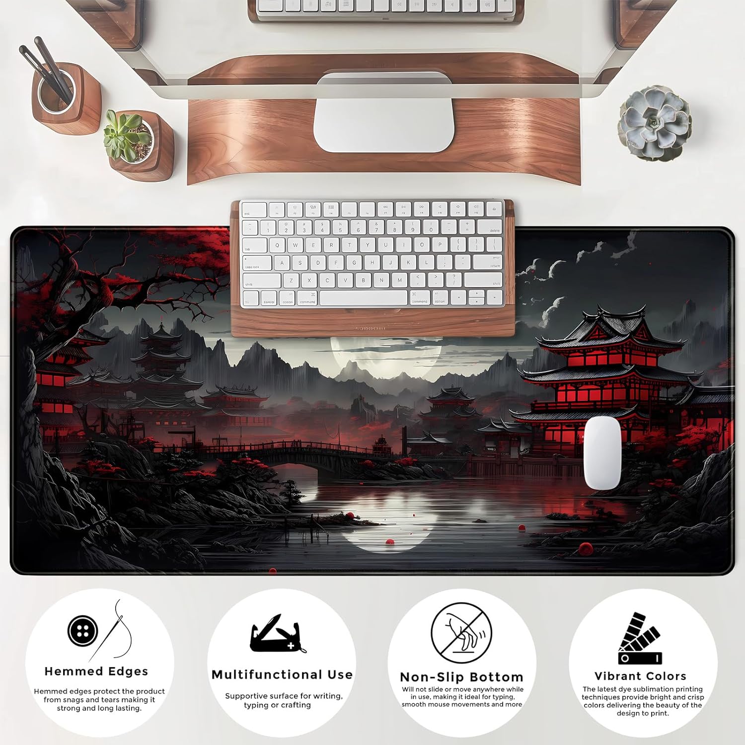 일본 책상 매트 리버 사이드 보름달 책상 패드 대형 마 - Gaming Keyboard And Mouse 리뷰 및 가격