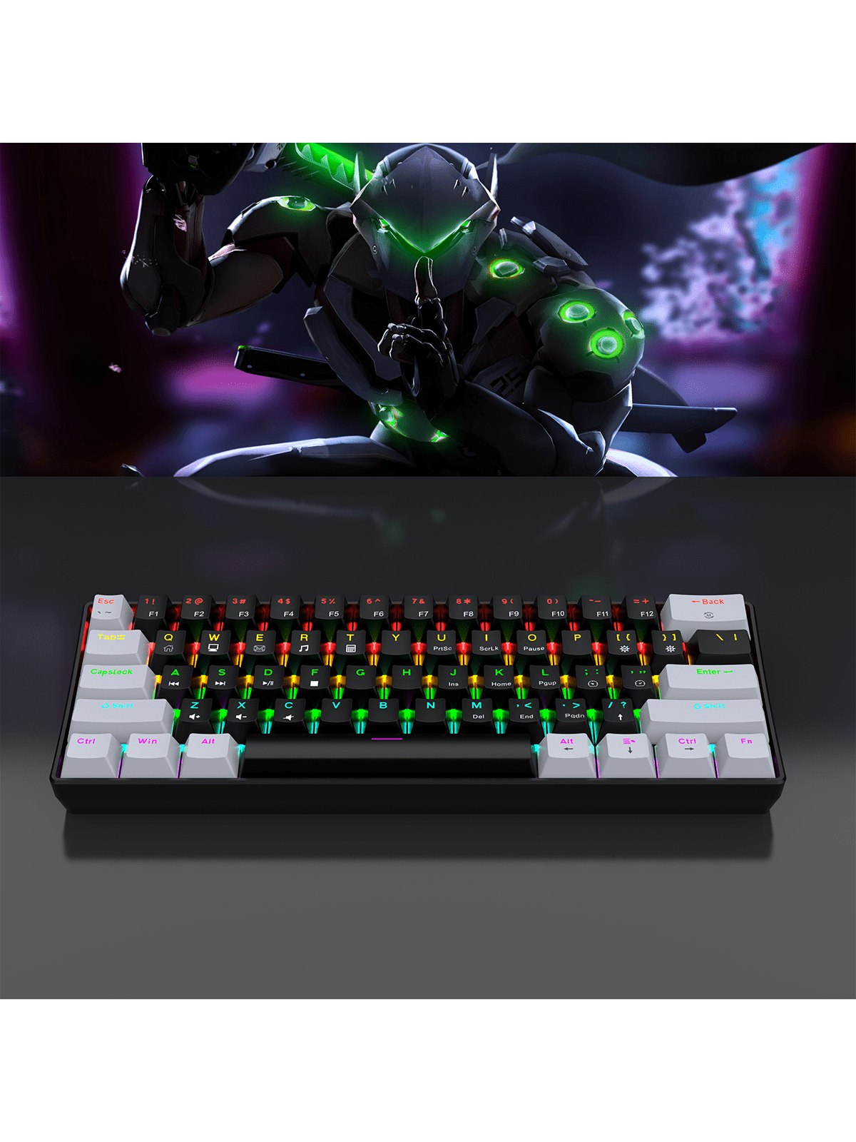 60% 유선 게이밍 기계식 키보드 RGB 백라이트 초소 - Gaming Keyboard 1 Hand 리뷰 및 가격