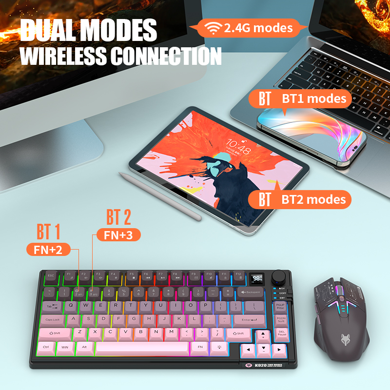 듀얼 모드 2.4G 블루투스 무선 게이밍 키보드 마우스 - Gaming Keyboard And Mouse Combo 리뷰 및 가격