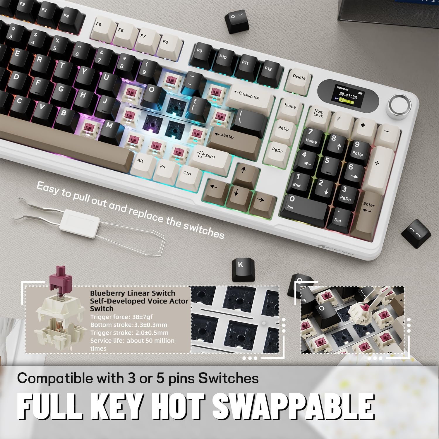 ATTACK SHARK X98Pro 무선 기계식 키보드 - Gaming Keyboard Thocky 리뷰 및 가격