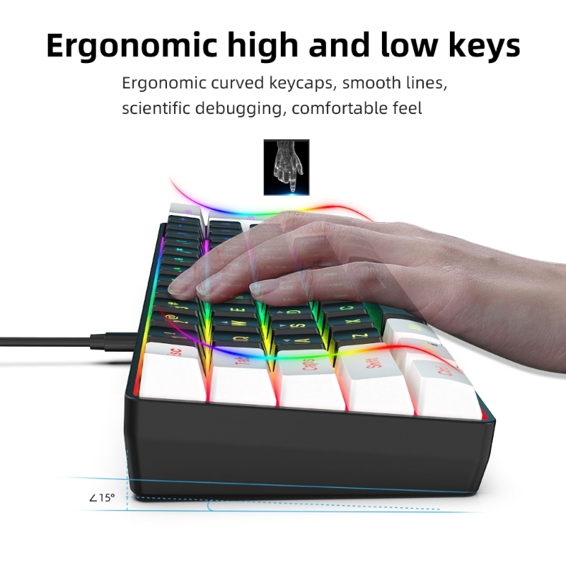 USB 유선 게임용 키보드, PC 및 데스크탑 컴퓨터용 - Gaming Keyboard Half 리뷰 및 가격