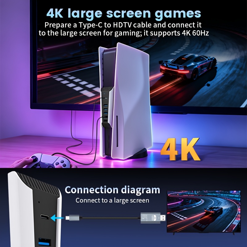 PS5 콘솔용 5 in 1 USB 허브, USB C 스 - Gaming Keyboard Splitter 리뷰 및 가격