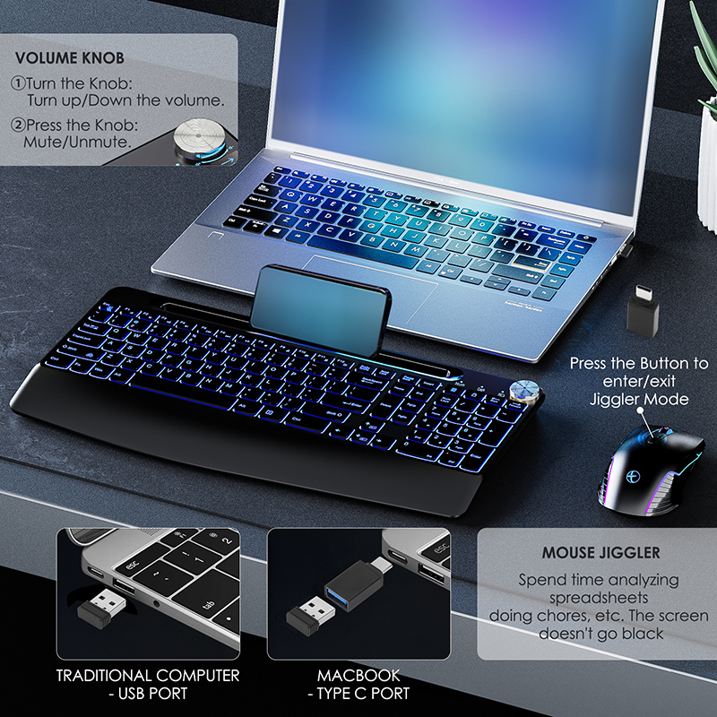 2.4G & C 타입 무선 키보드 마우스 콤보, 손목  - Gaming Keyboard And Mouse Combo 리뷰 및 가격