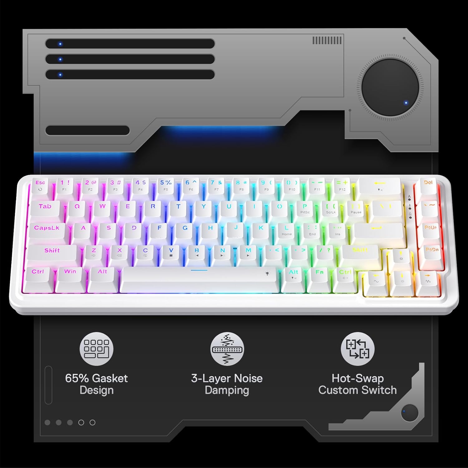 Redragon 65% 유선 개스킷 게임용 키보드, 핫 - Gaming Keyboard No Noise 리뷰 및 가격