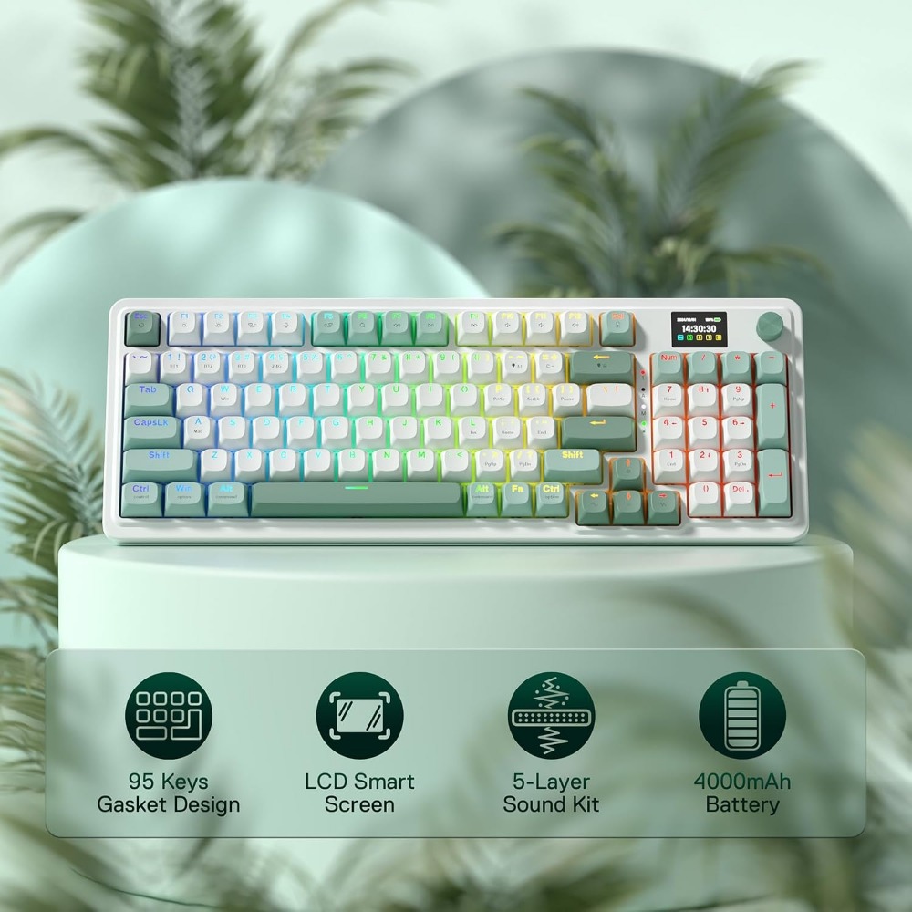95키 무선 게이밍 키보드: 기계식, TFT 디스플레이 - Gaming Keyboard No Noise 리뷰 및 가격