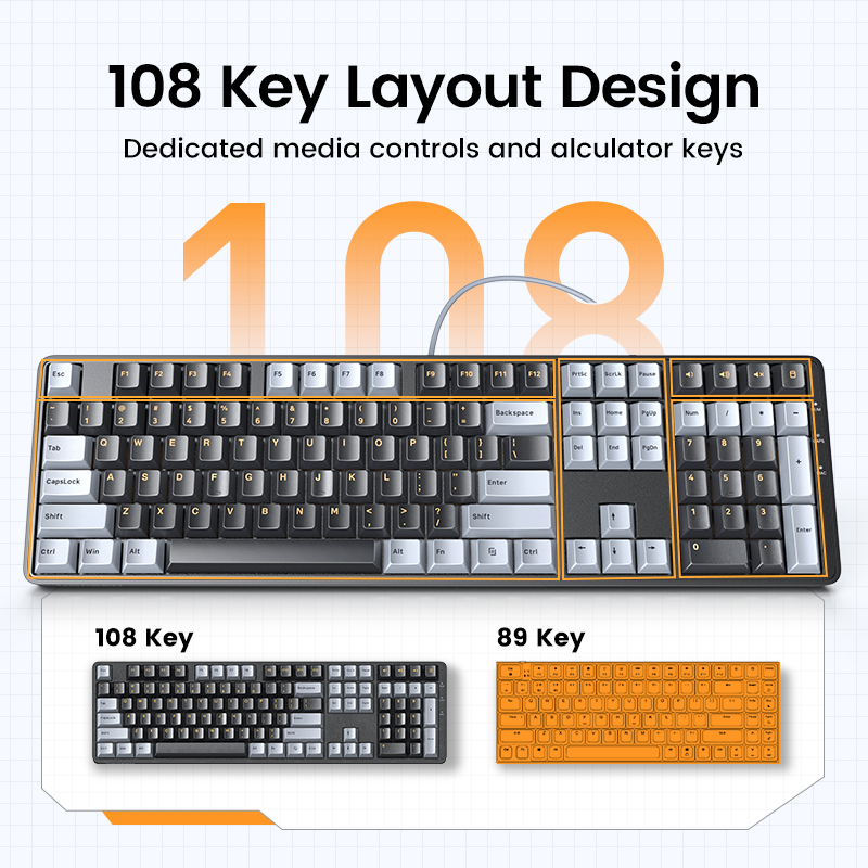 UGREEN 기계식 키보드 108 PBT 키캡, 유선  - Keyboard Gaming Mac 리뷰 및 가격