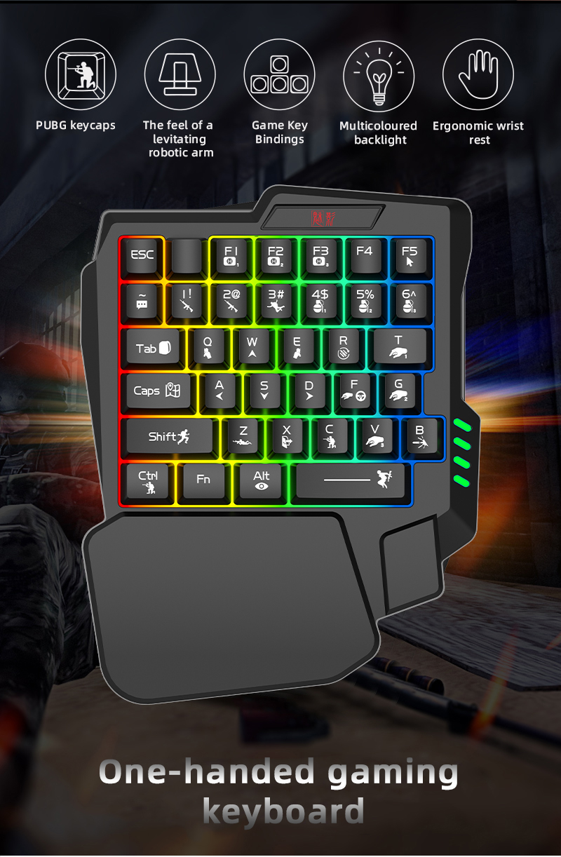 미니 원핸드 게이밍 키보드, 다채로운 멀티컬러 백라이트 - Gaming Keyboard Half 리뷰 및 가격