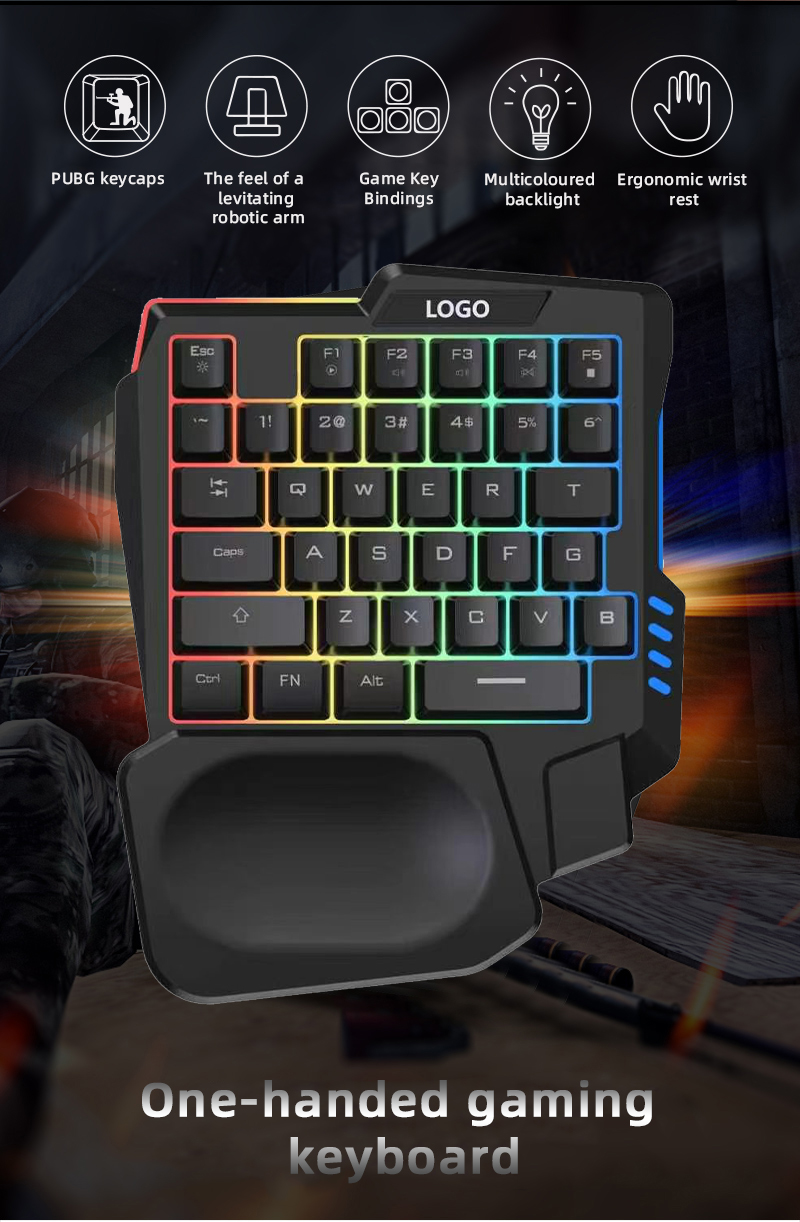 미니 원핸드 게이밍 키보드, 다채로운 멀티컬러 백라이트 - Gaming Keyboard Half 리뷰 및 가격