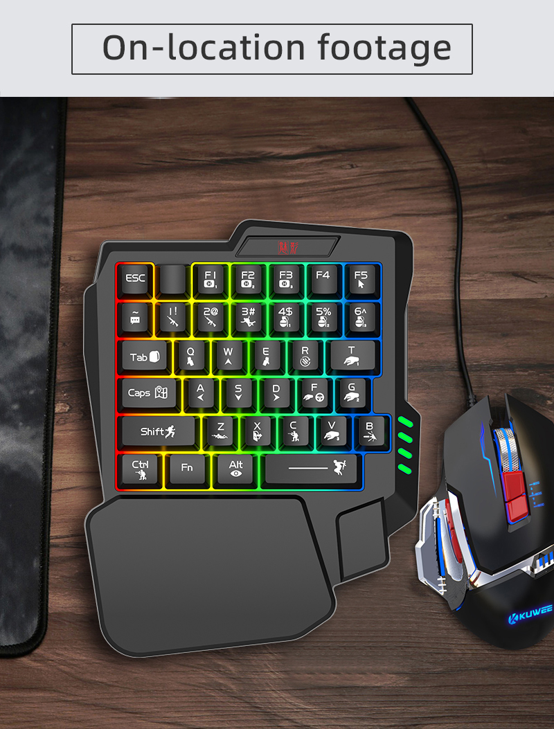 미니 원핸드 게이밍 키보드, 다채로운 멀티컬러 백라이트 - Gaming Keyboard Half 리뷰 및 가격
