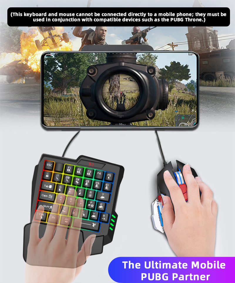 미니 원핸드 게이밍 키보드, 다채로운 멀티컬러 백라이트 - Gaming Keyboard Half 리뷰 및 가격