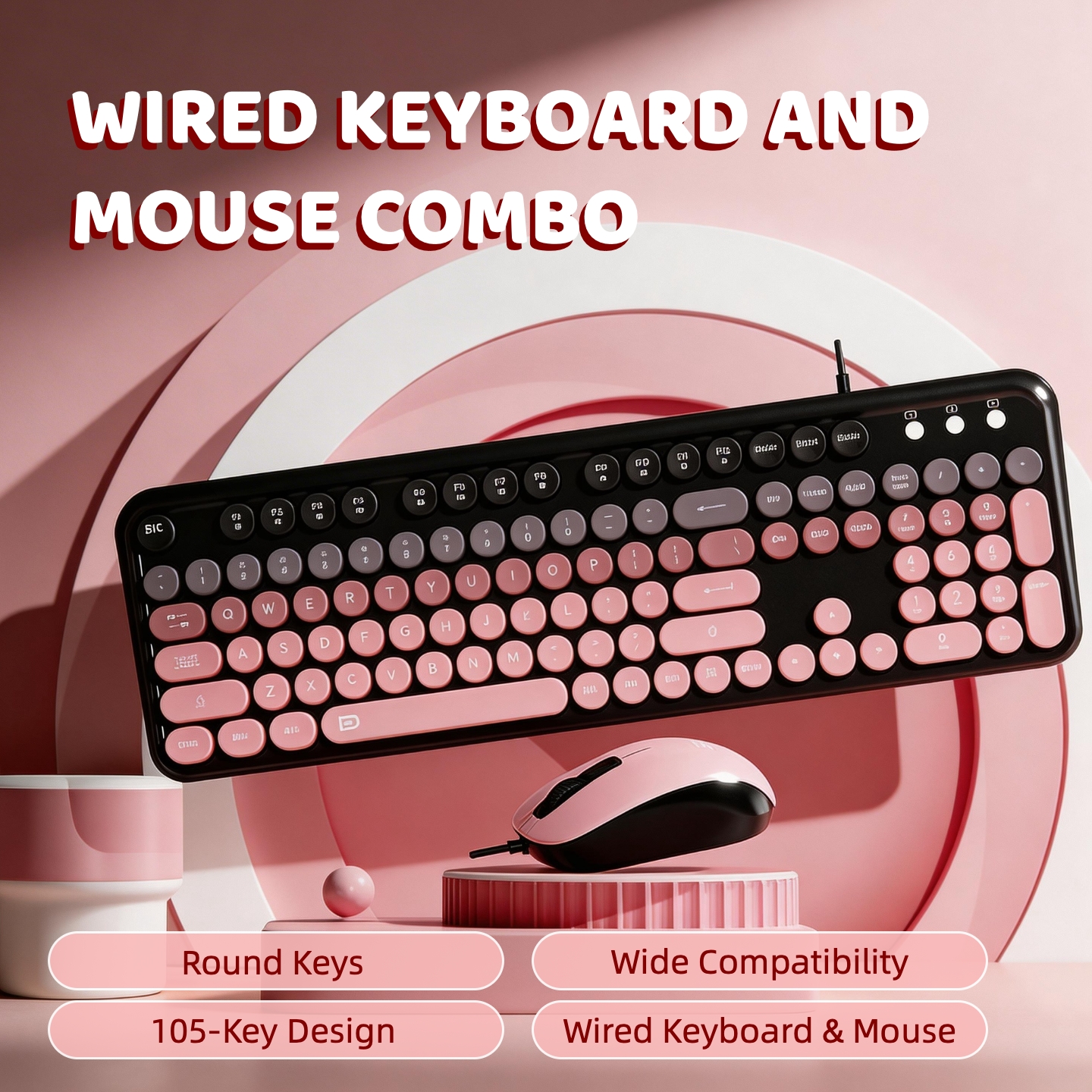 미적 감각의 타자기 키보드 마우스 세트, 귀여운 레트로 - Keyboard Gaming Mac 리뷰 및 가격