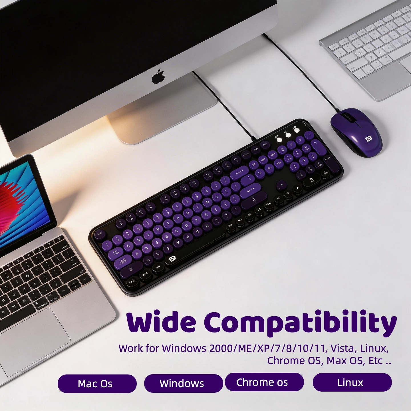 미적 감각의 타자기 키보드 마우스 세트, 귀여운 레트로 - Keyboard Gaming Mac 리뷰 및 가격