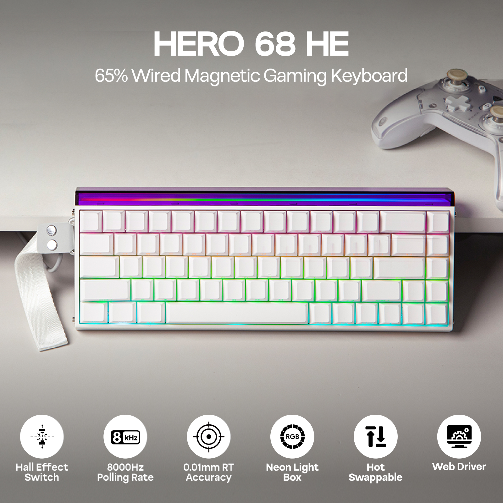 AULA Hero68 HE 65% ANSI QWERTY - Gaming Keyboard Hall Effect Switches 리뷰 및 가격