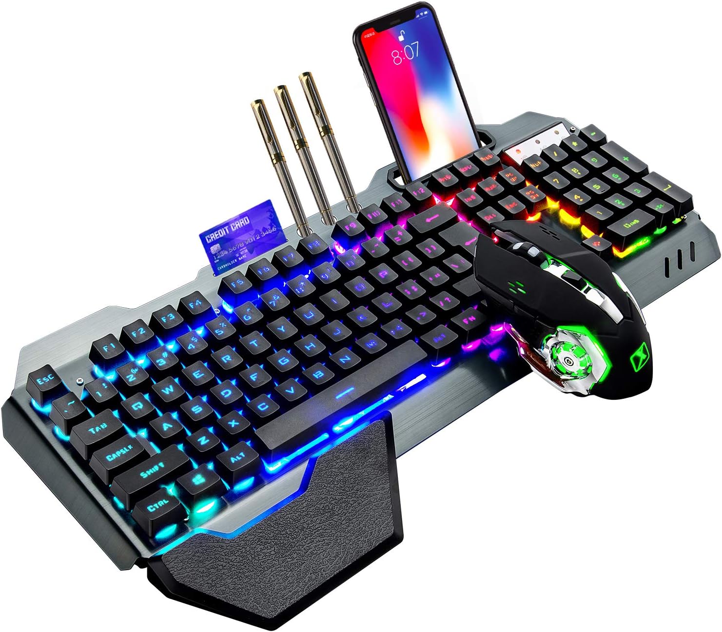 무선 게임용 키보드 및 마우스 콤보, 레인보우 LED  - Gaming Keyboard And Mouse Combo 리뷰 및 가격
