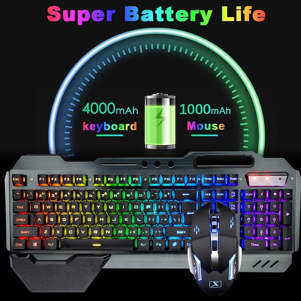 무선 게임용 키보드 및 마우스 콤보, 레인보우 LED  - Gaming Keyboard And Mouse Combo 리뷰 및 가격