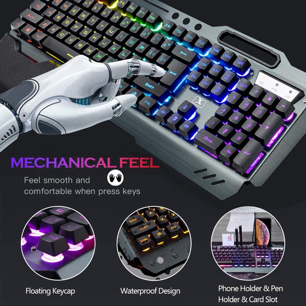 무선 게임용 키보드 및 마우스 콤보, 레인보우 LED  - Gaming Keyboard And Mouse Combo 리뷰 및 가격
