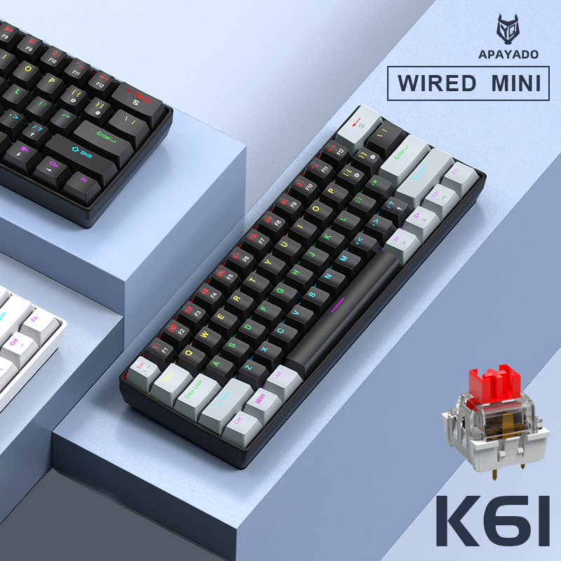 APAYADO K61 미니 기계식 키보드, 유선, 61 - Gaming Keyboard Thocky 리뷰 및 가격