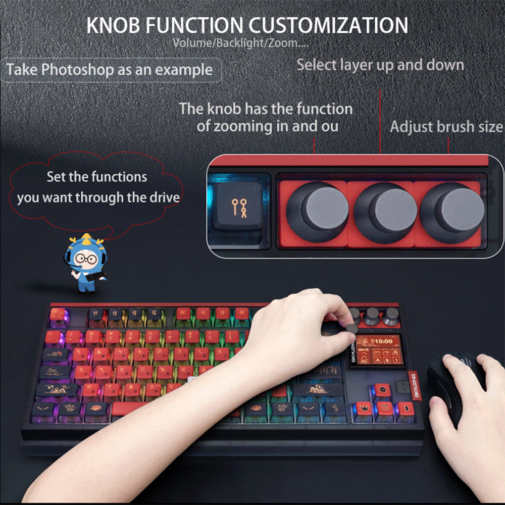 스카이룽 GK87 프로 블루투스 기계식 키보드 80%  - Gaming Keyboard No Noise 리뷰 및 가격