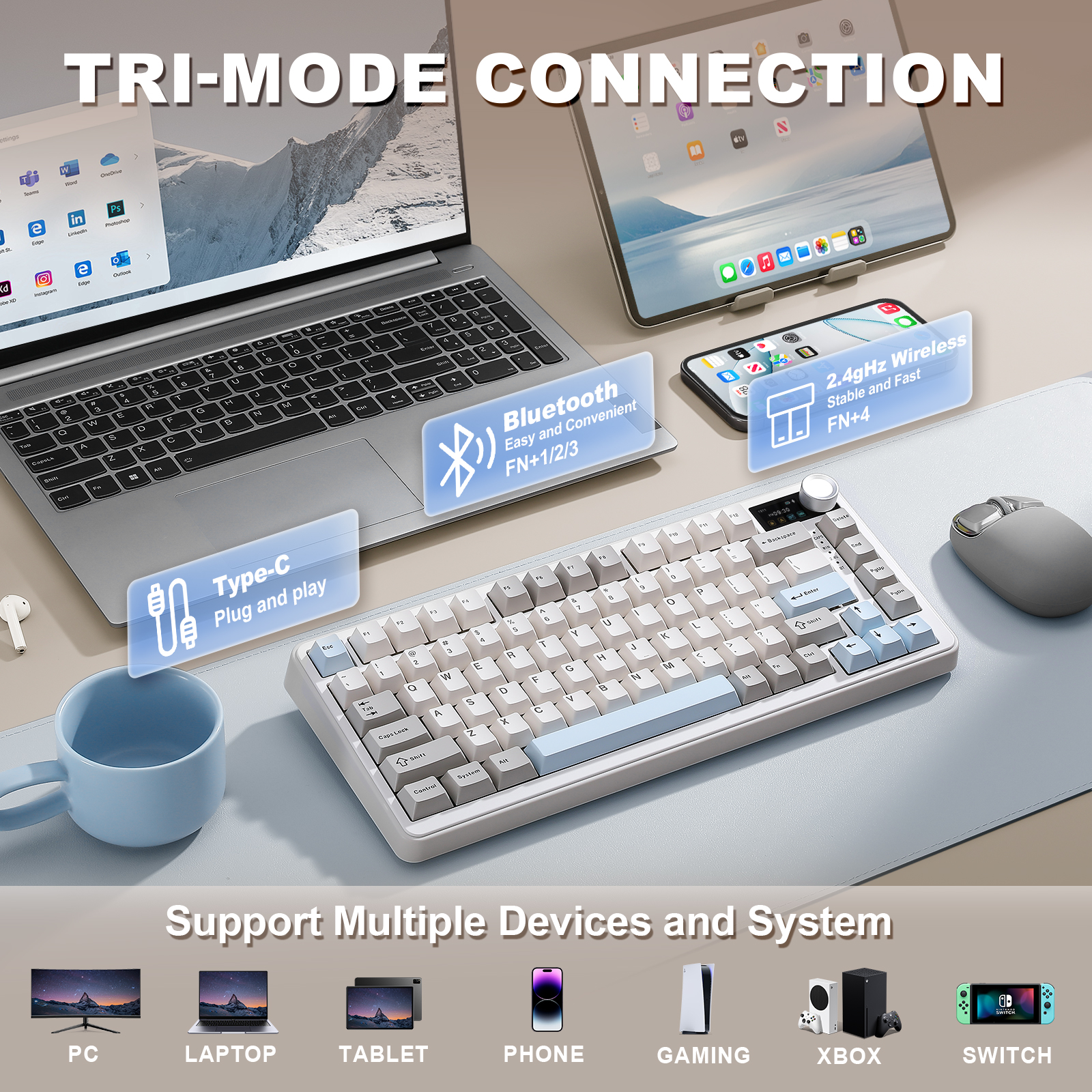 YUNZII B75 PRO MAX 무선 기계식 키보드, - Keyboard Gaming Mac 리뷰 및 가격