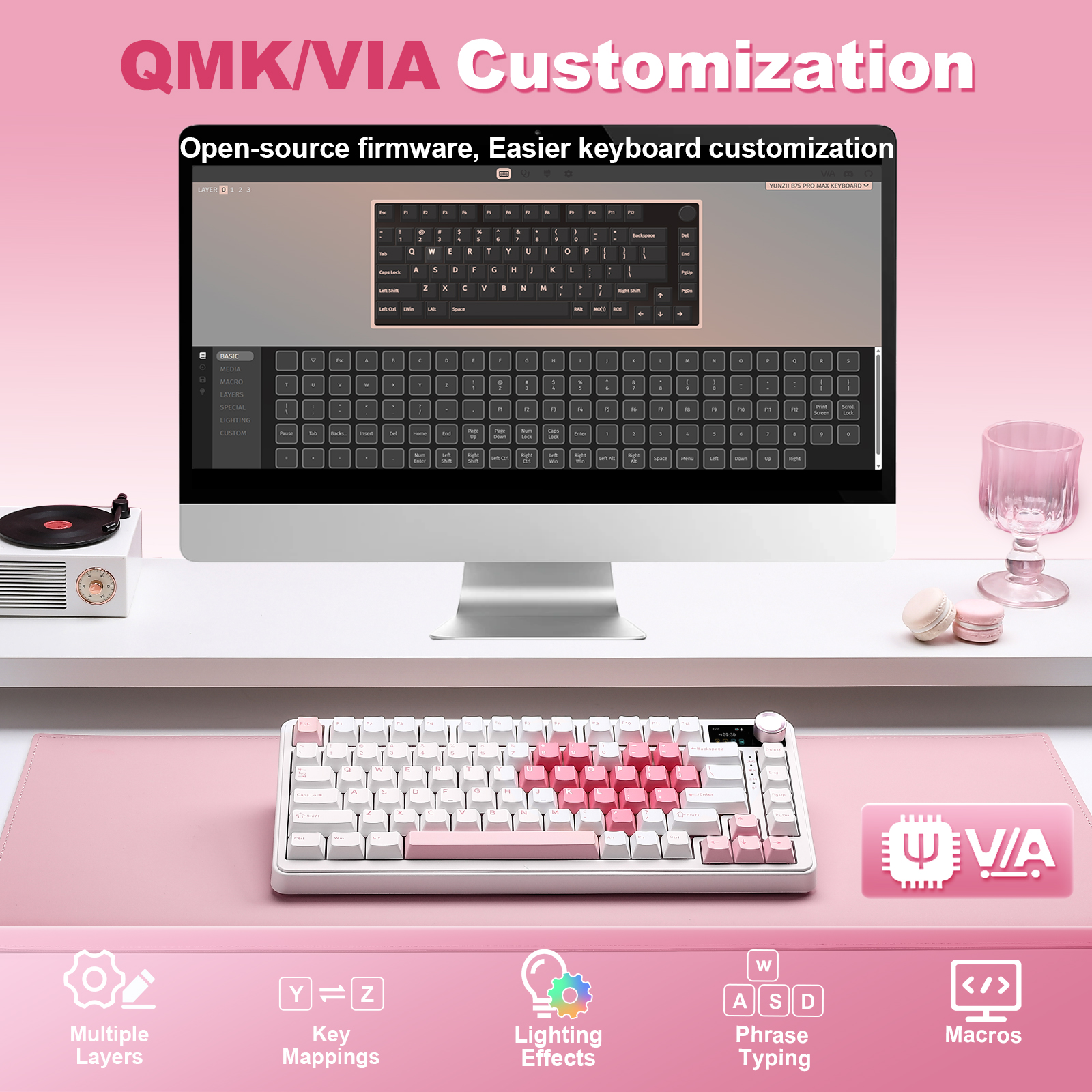 YUNZII B75 PRO MAX 무선 기계식 키보드, - Keyboard Gaming Mac 리뷰 및 가격