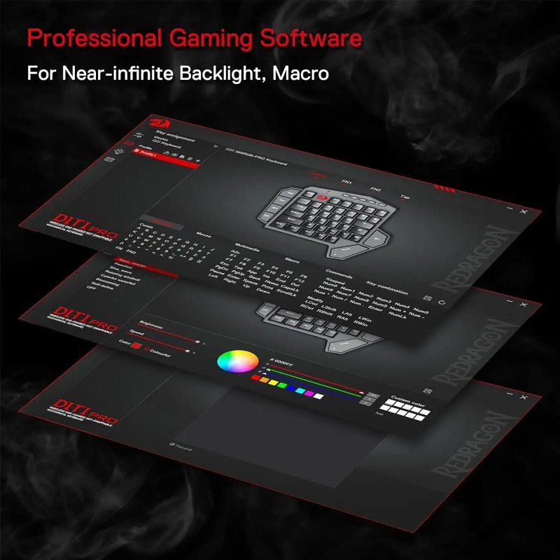 새로운 Redragon K585 PRO 무선 한손 기계 - Gaming Keyboard 1 Hand 리뷰 및 가격