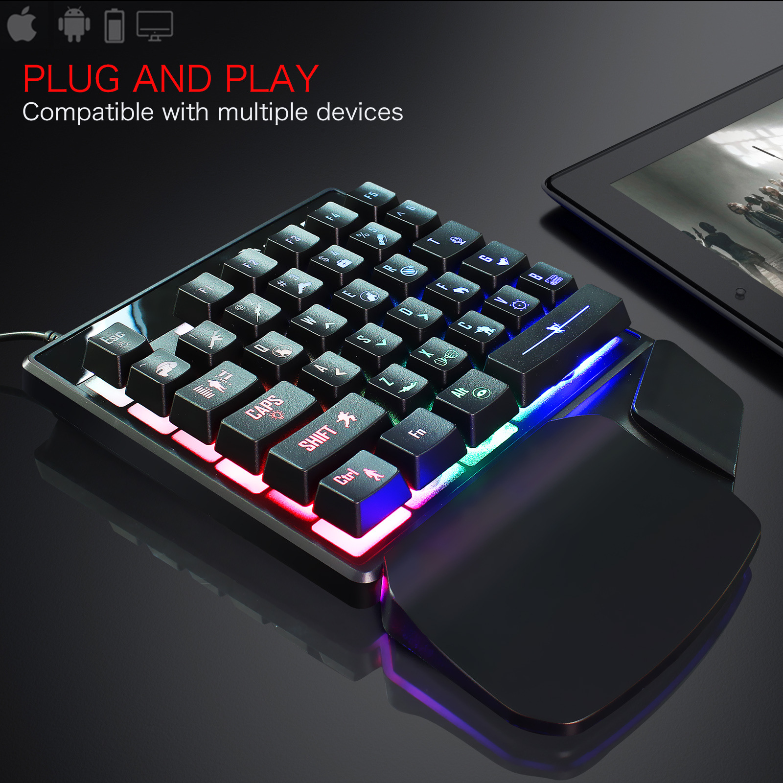 한 손으로 사용하는 게이밍 키보드, 35키 RGB 백라 - Gaming Keyboard Half 리뷰 및 가격